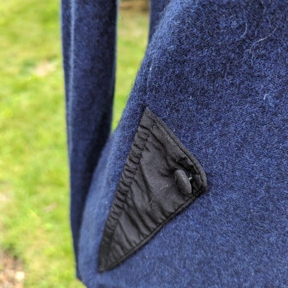 Sparrow Anthropologie Sweater Jacket Boho Style Blue with Black Trim Small - Picture 5 of 11